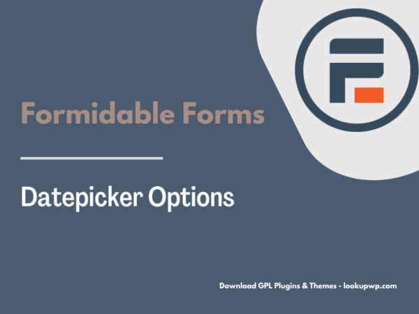 Formidable Forms – Datepicker Options Pimg