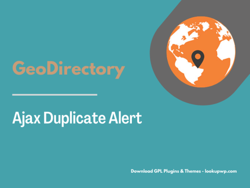 GeoDirectory Ajax Duplicate Alert Pimg