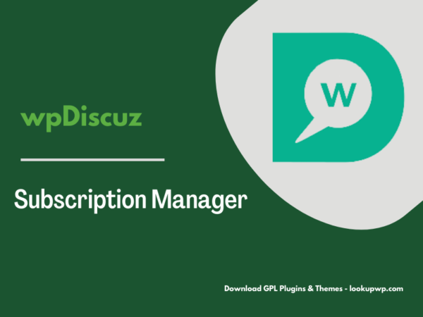 wpDiscuz – Subscription Manager Pimg