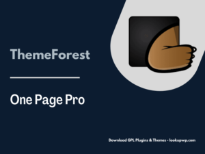 One Page Pro – Multi Purpose OnePage WordPress Theme