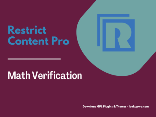 Restrict Content Pro Math Verification